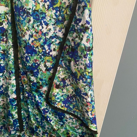 Ann Taylor Floral BLue Green High Low Sleeveless Tiered MIDI Dress Women’s Sz 10 - Picture 4 of 11